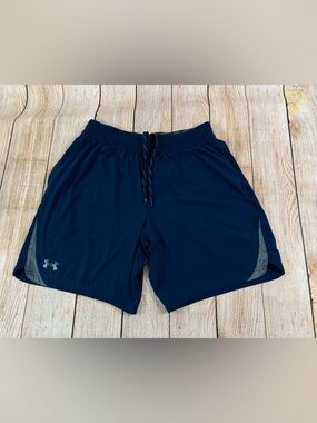 Mens Under Armour Elevated Woven Shorts Blue Size Large Fitted